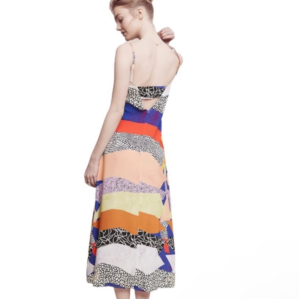 ANTHROPOLOGIE THE ODELLS SHAINA GEOMETRIC PRINT SLIP DRESS XXS - Picture 4 of 5